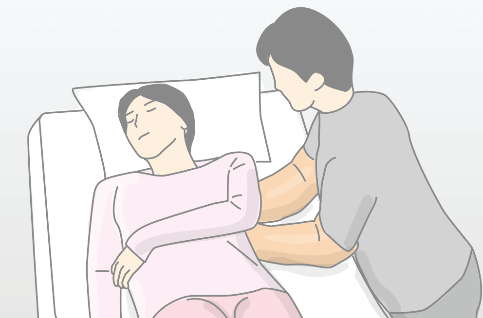 介助グローブの用途:背抜き