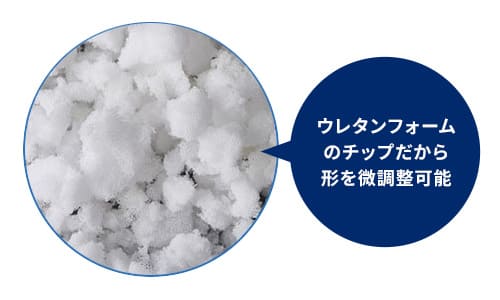 ウレタンフォームのチップだから形を微調整可能